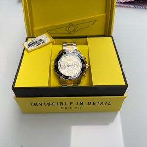 Invicta Silver and Gold Chronograph Watch